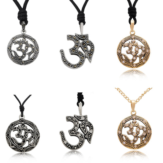 Ohm Aum Om Handcrafted Silver Pewter Charm Necklace Pendant Jewelry