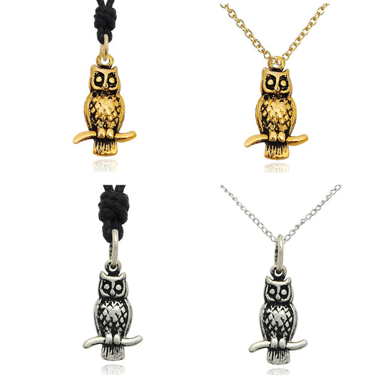 Stylish Owl Bird Handmade Brass  Silver Necklace Pendant Jewelry