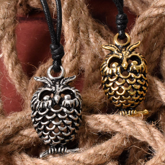 Owl Bird Brass Silver Pewter Charm Necklace Pendant Jewelry