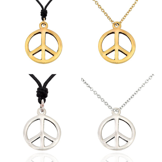 Peace Sign 92.5 Sterling Silver Brass Pewter Charm Necklace Pendant Jewelry