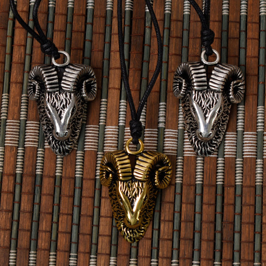 New Goat Head Pagan 92.5 Sterling Silver Brass Pewter Necklace Pendant Jewelry