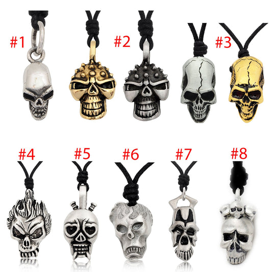 Gothic Skull Handmade Brass Charm Necklace Pendant Jewelry