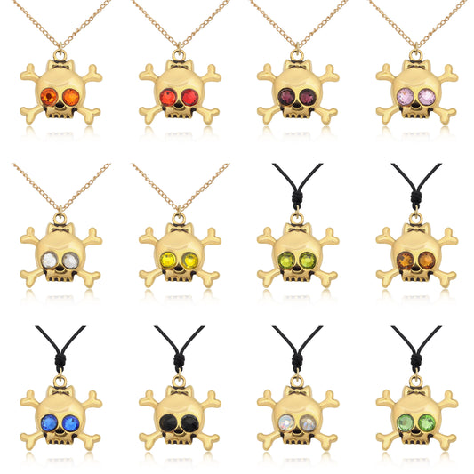 Skull & Crossbones Handmade Brass Charm Necklace Pendant Jewelry