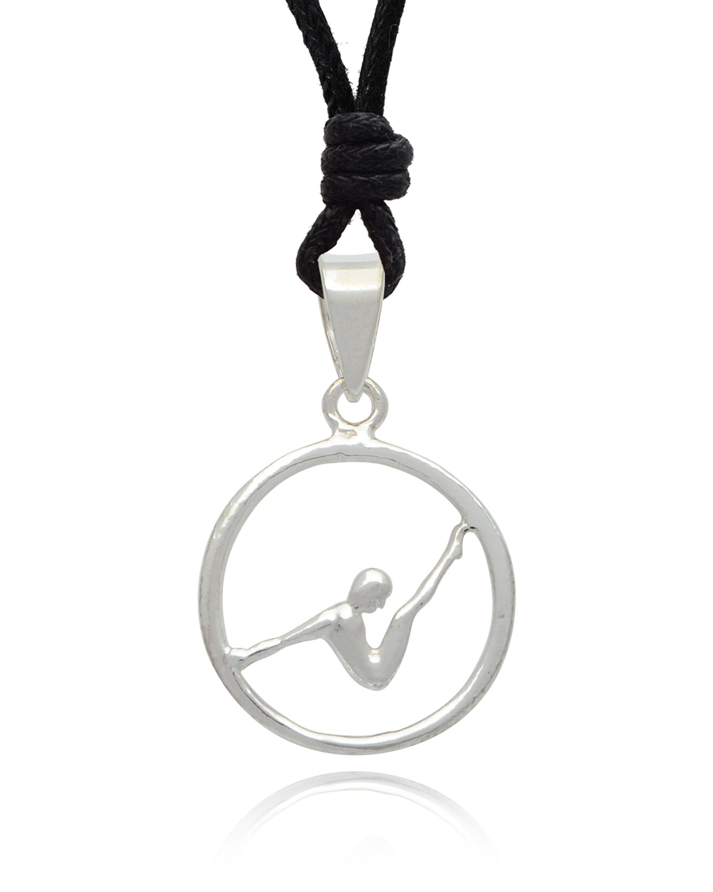Yoga Pose 92.5 Sterling Silver Brass Charm Necklace Pendant Jewelry
