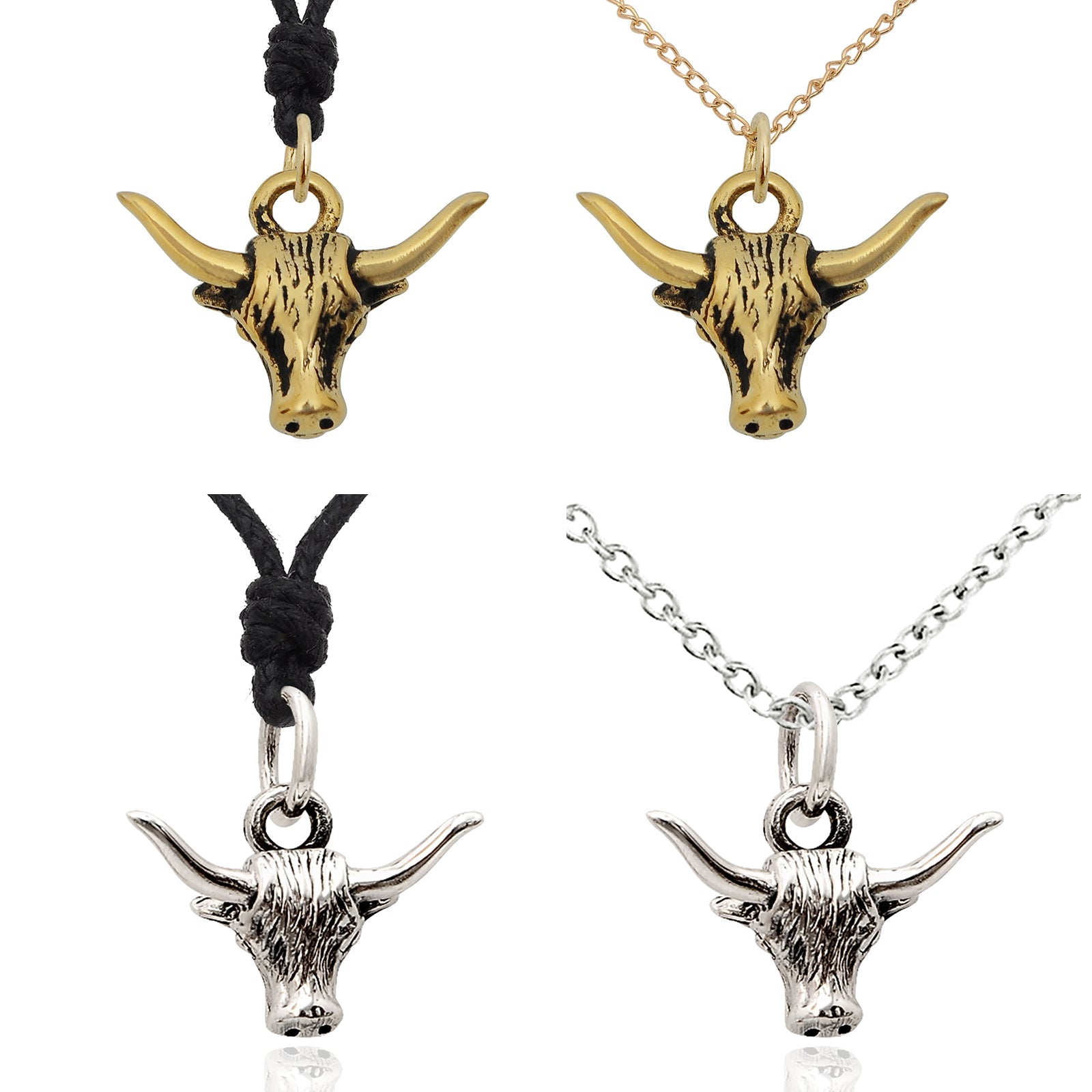 Beautiful Texas Longhorn Necklace, Sterling Silver Longhorn Pendant N9320 Birthday Valentine Wife Mom Gift Texan Jewelry