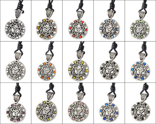 Colorful Celtic Trilogy Silver Pewter Charm Necklace Pendant Jewelry