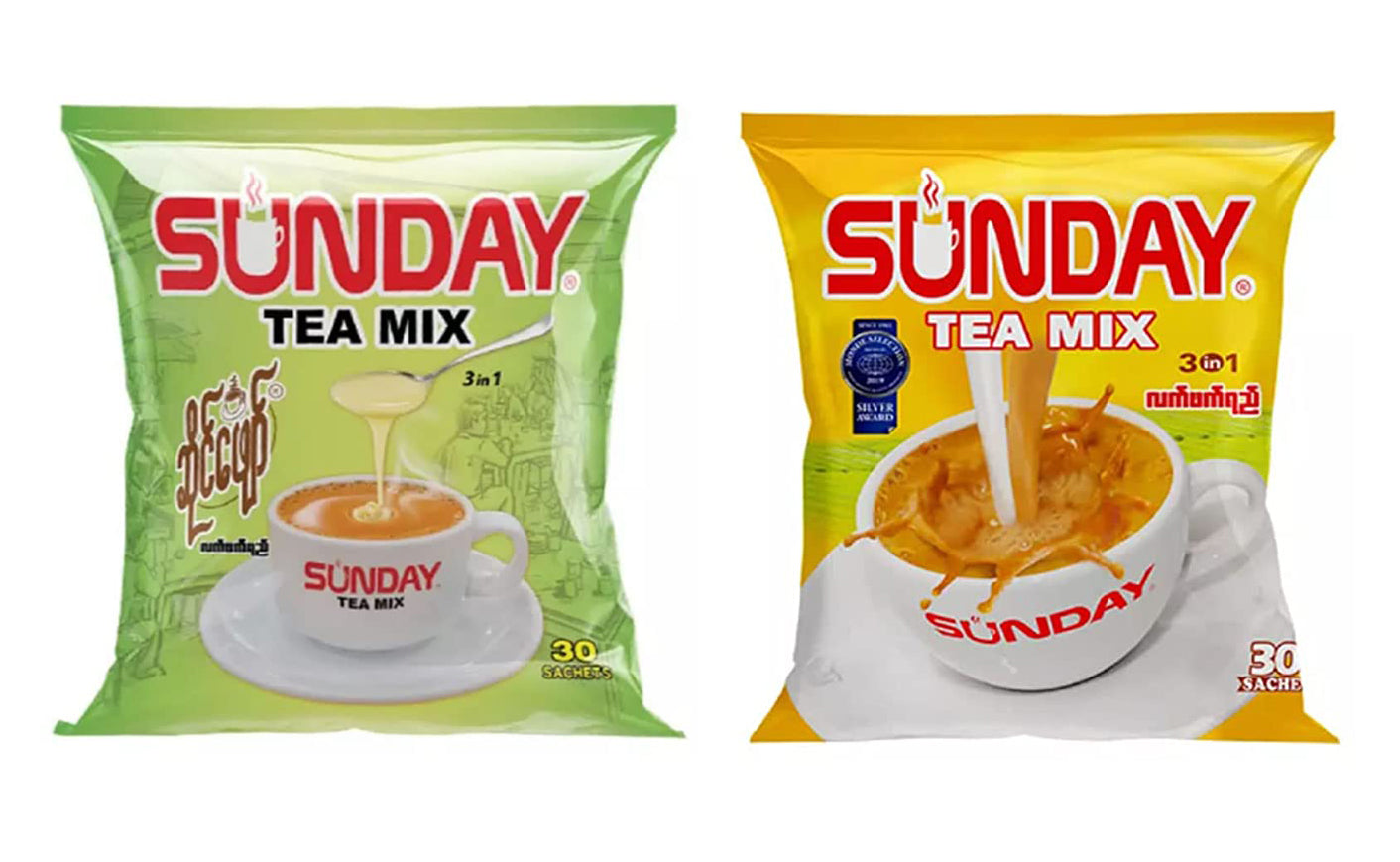 Sunday Myanmar Tea Mix 3in1 (25g x 30 Sachets) 750g (Burmese Tea Shop ...