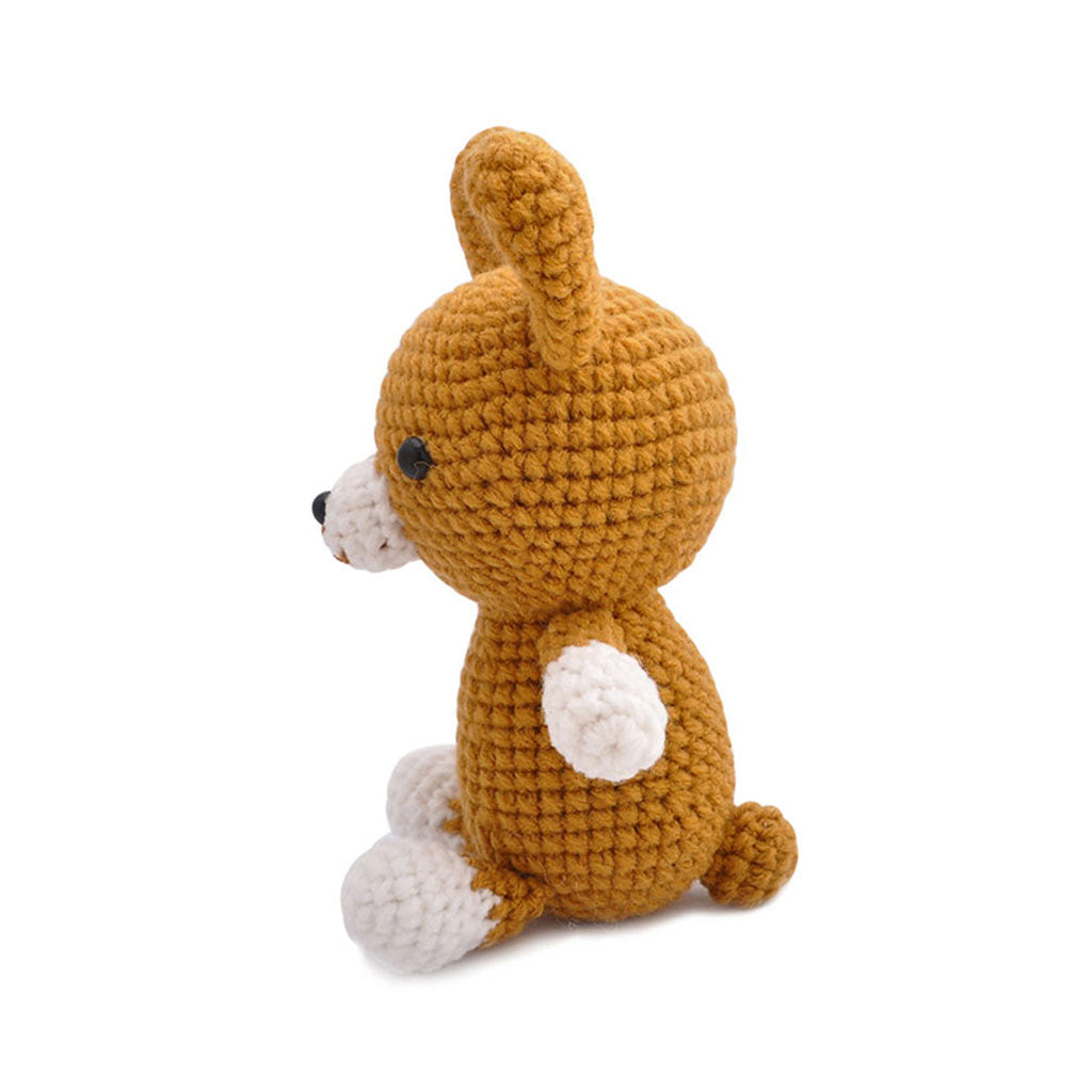 Pink; Brown Puppy Handmade Amigurumi Stuffed Toy Knit Crochet Doll VAC