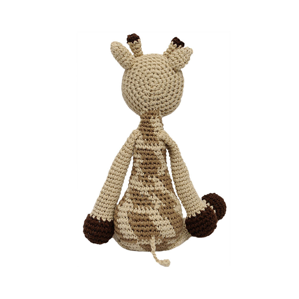 Cream-Brown Giraffe Handmade Amigurumi Stuffed Toy Knit Crochet Doll VAC