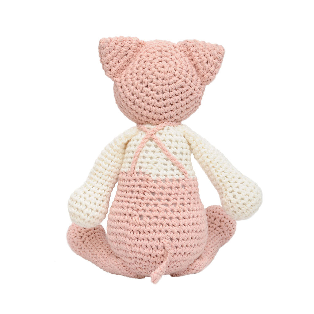 Pink-Cream Piggy Handmade Amigurumi Stuffed Toy Knit Crochet Doll VAC