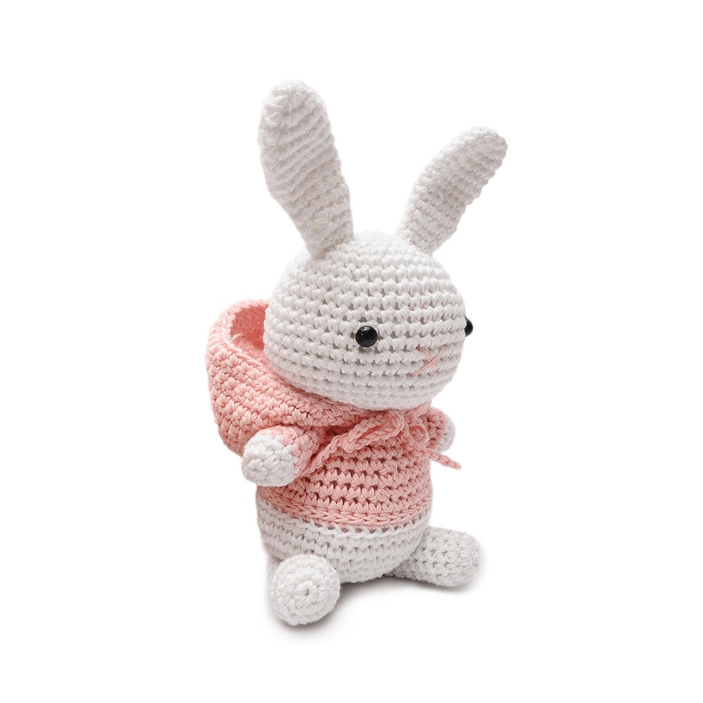 Pastel pink Rabbit Handmade Amigurumi Stuffed Toy Knit Crochet Doll VAC