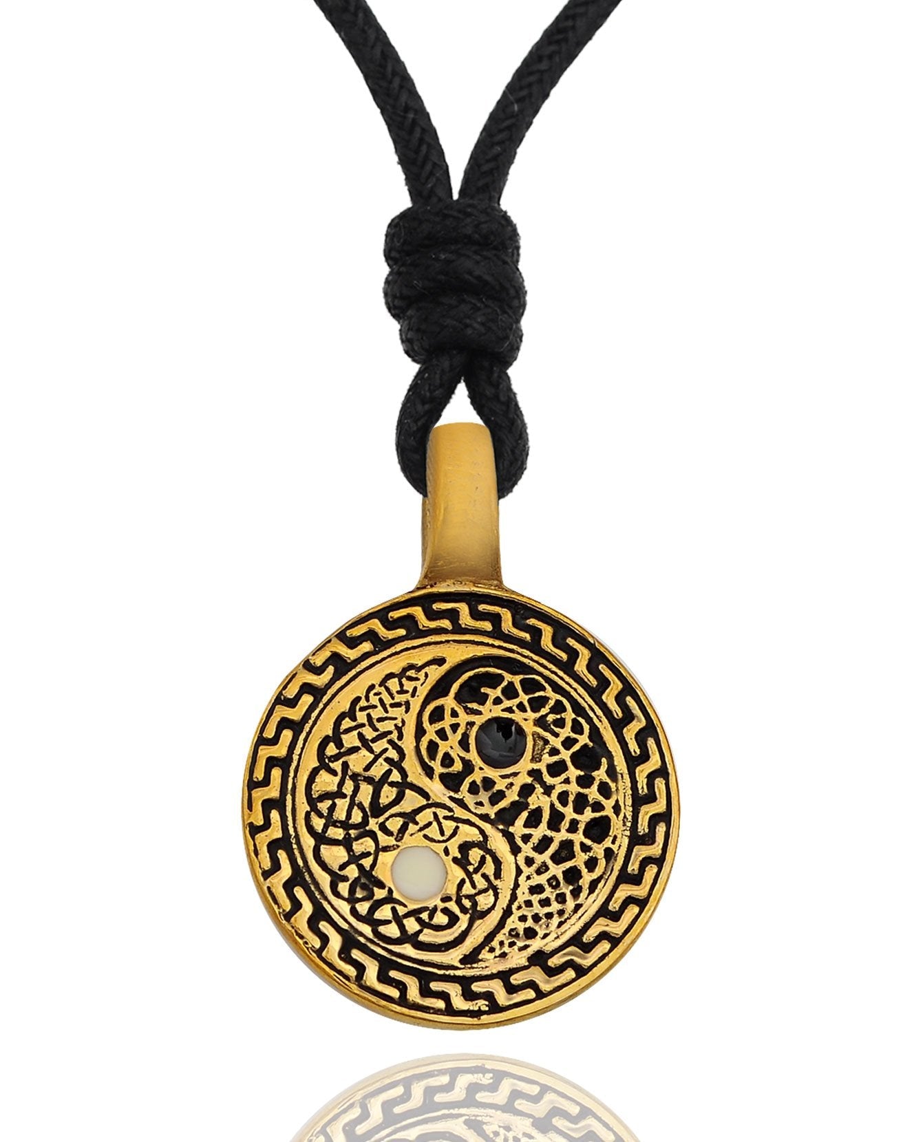 Ying Yang Celtic Design Silver Pewter Gold Brass Charm Necklace Pendant Jewelry
