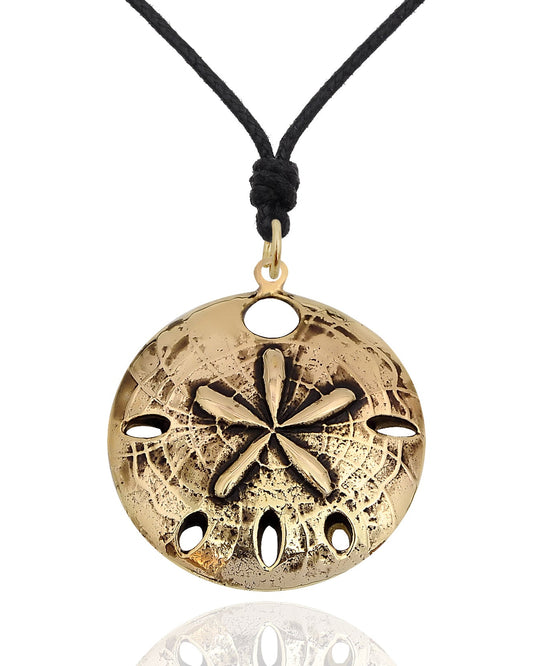 Sand Dollar Ocean Handmade Brass Necklace Pendant Jewelry
