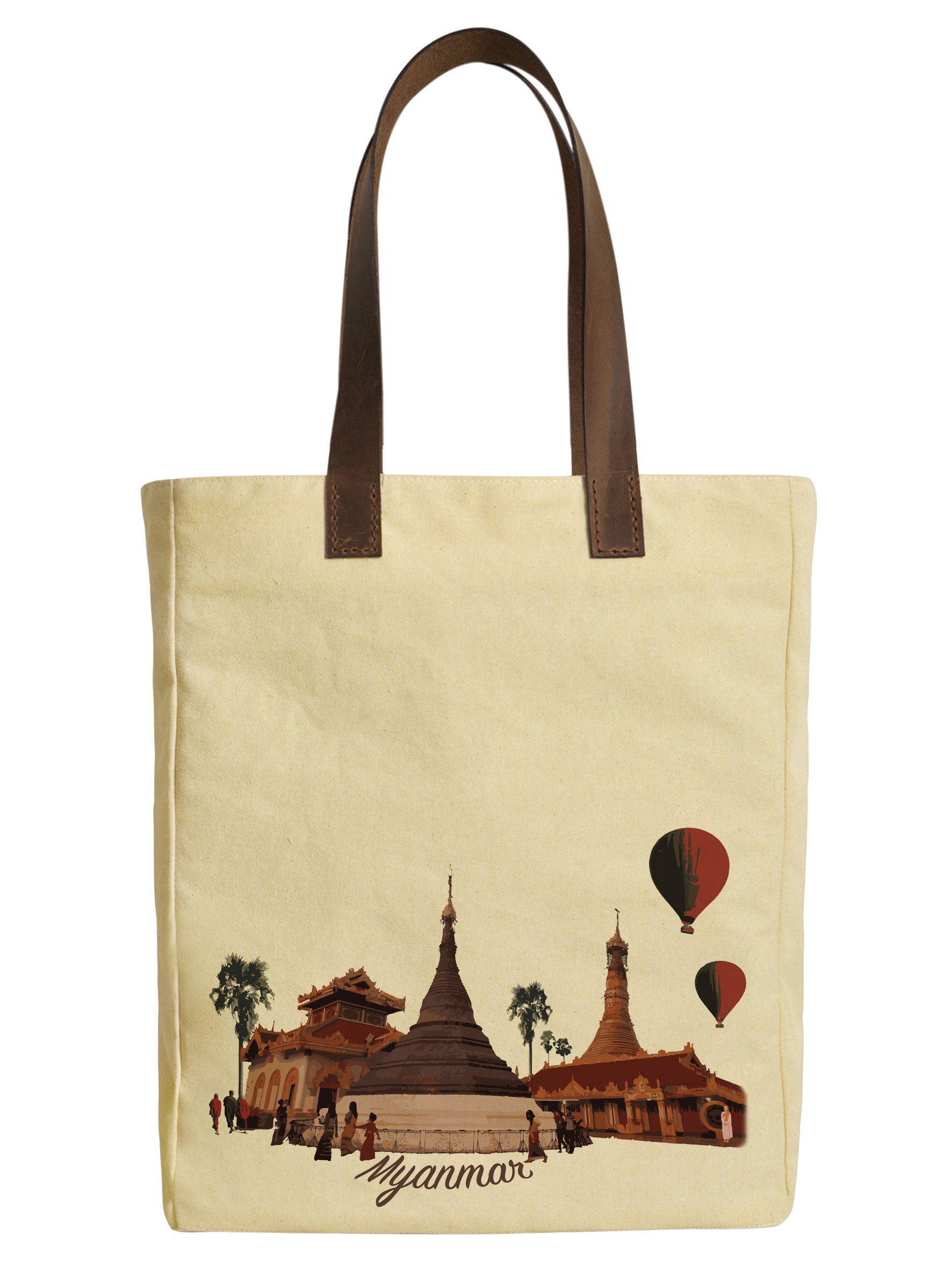 Beige canvas tote best sale bag