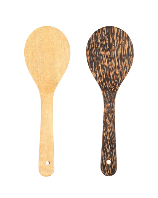 A Handcrafted Coconut Wood Round Mini Spatula - Great Addition To Your Kitchen