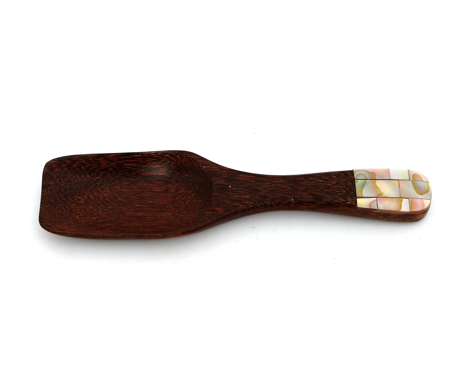 Myanmar Natural Wood Square Dessert Spoon With Mother of Pearl Inlay H ...