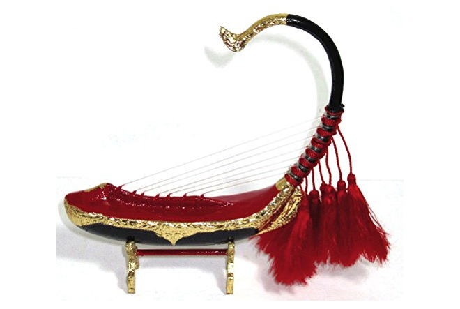Mynamar Instrument Minature Burmese Golden Harp Myanmar Handicrafts Souvenirs Music Strin ...