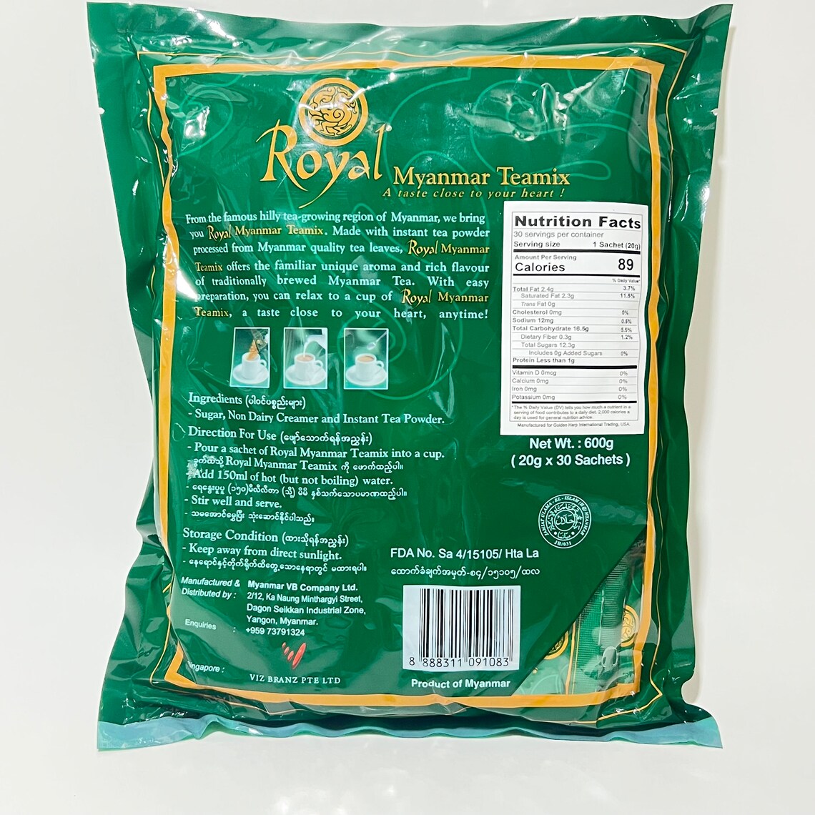 packaged myanmar tea