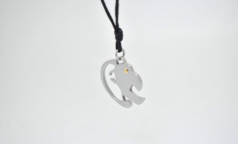 Abstract Lion Stainless Steel & 18K Gold Necklace Pendant Jewelry